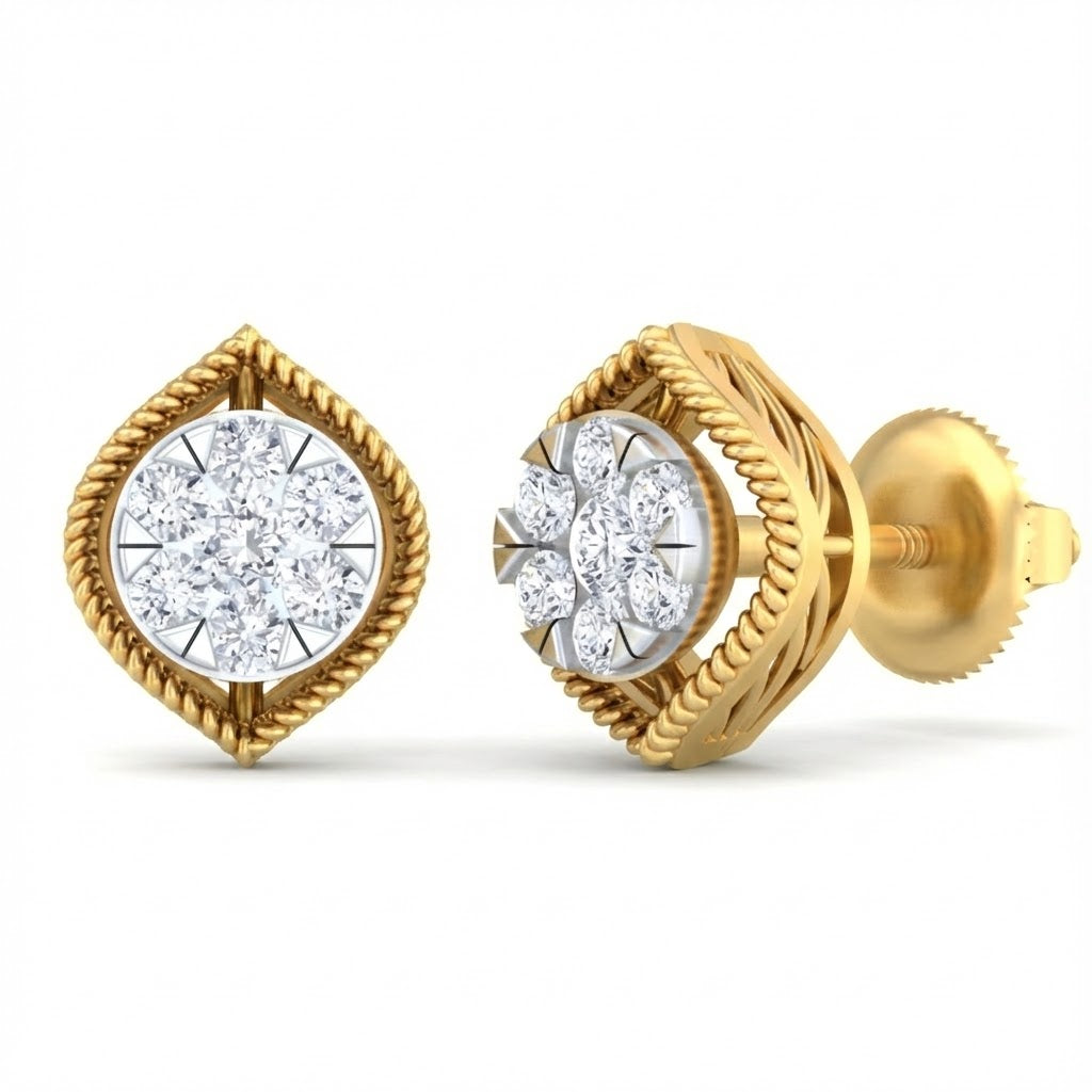 18K Gold & Diamond Women Stud Earring KRB40043E