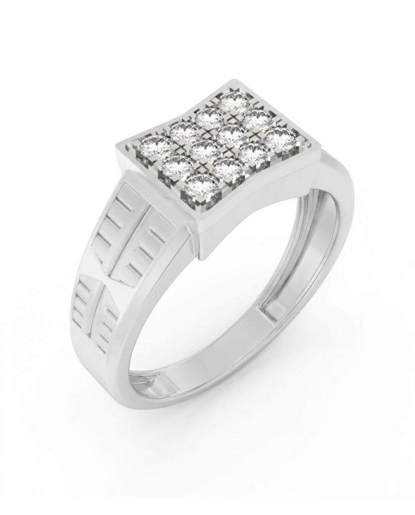 Gold & Diamond Band Ring For Men KRC20269