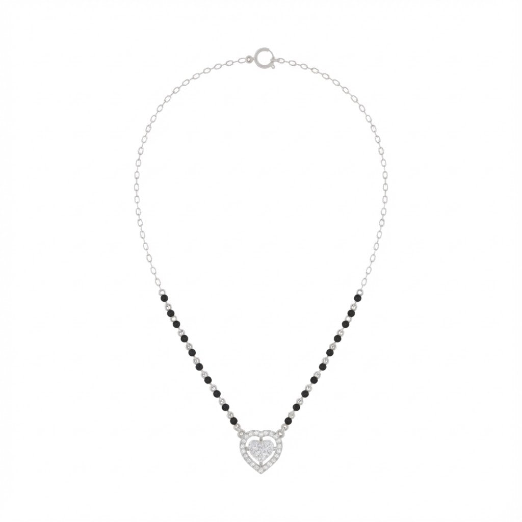 Gold & Diamond Heart Mangalsutra For Women KRC50090