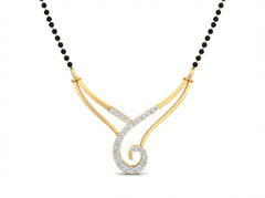 18K Gold & Diamond Beaded Mangalsutra For Women KSK197