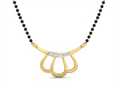 18K Gold & Diamond Beaded Mangalsutra For Women KSK199