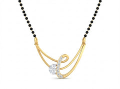 18K Gold & Diamond Beaded Mangalsutra For Women KSK188