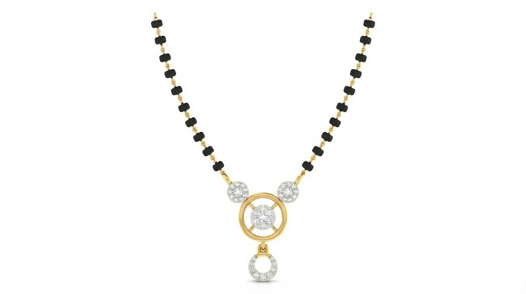 18K Gold & Diamond Beaded Mangalsutra For Women KRA90062