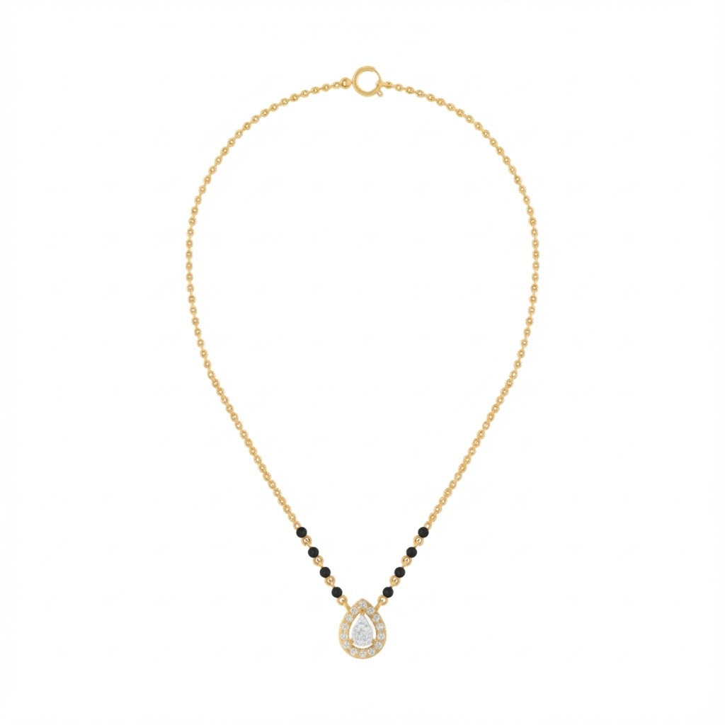 18K Gold & Diamond Beaded Mangalsutra For Women KRE90087