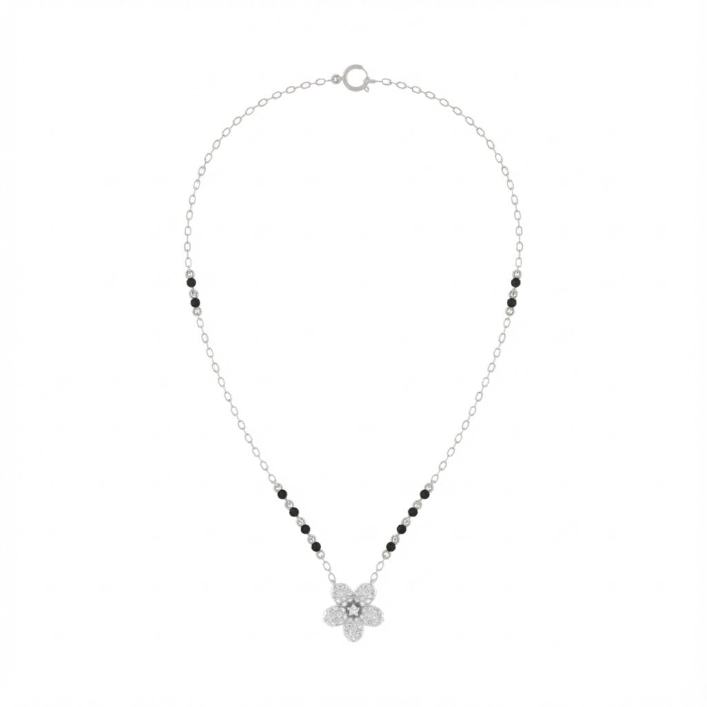 Gold & Diamond Modern Floral Mangalsutra For Women KRC50143