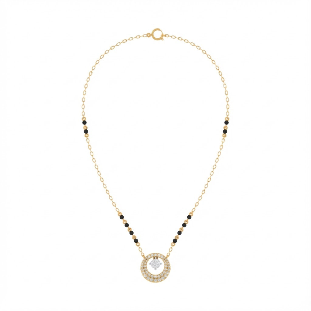 18K Gold & Diamond Beaded Mangalsutra For Women KRE90099