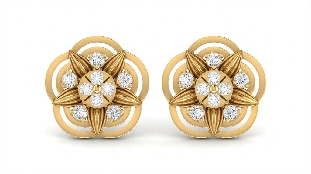 18K Gold & Diamond Women Stud Earring KRA40141E